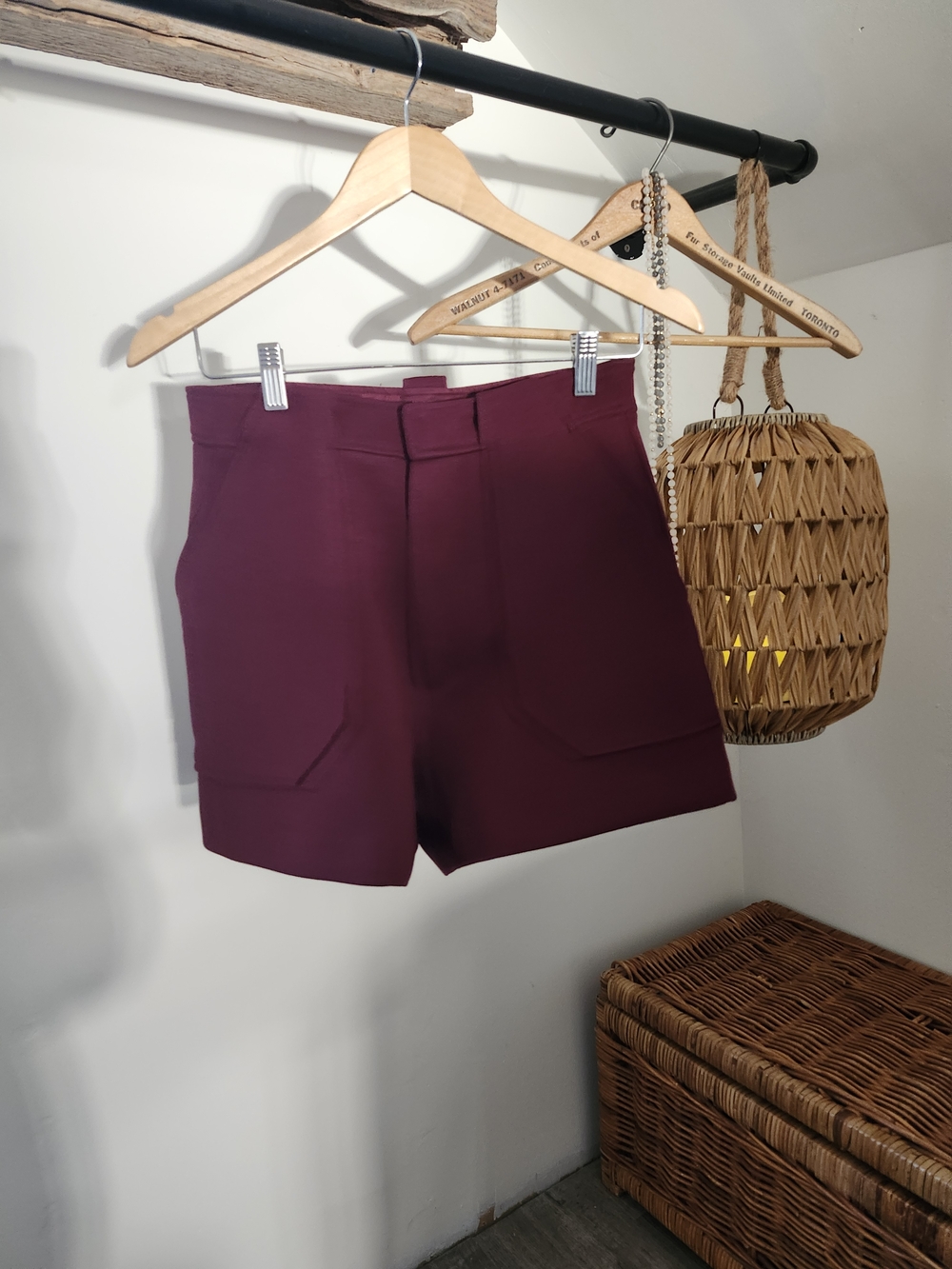 Zara High-Waist Burgundy Women’s Shorts